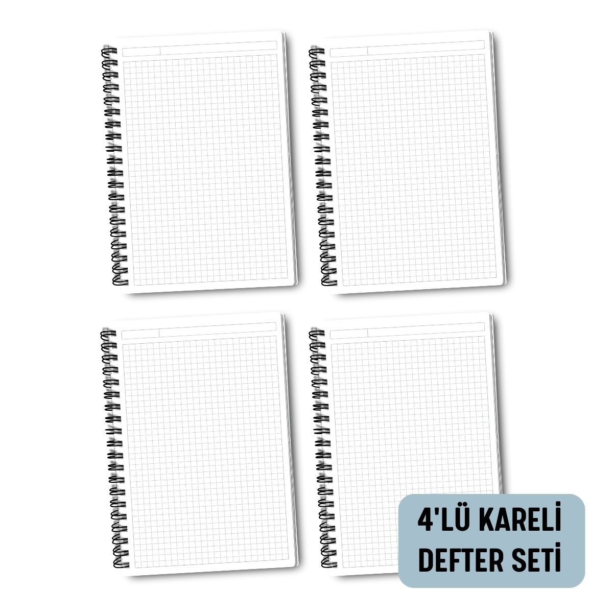 Çiçekli 4'lü Okul Defter Seti resmi