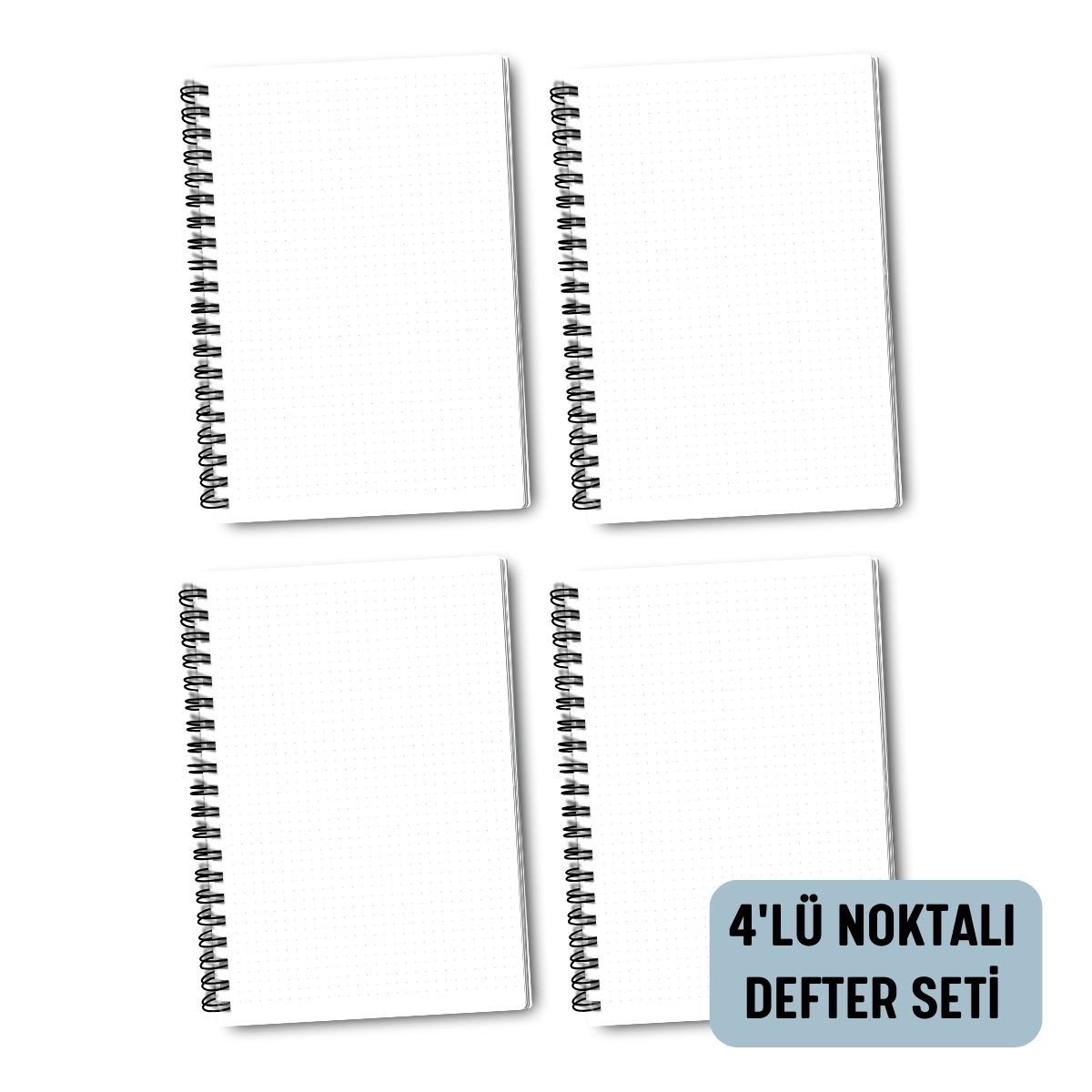 Çiçekli 4'lü Okul Defter Seti resmi