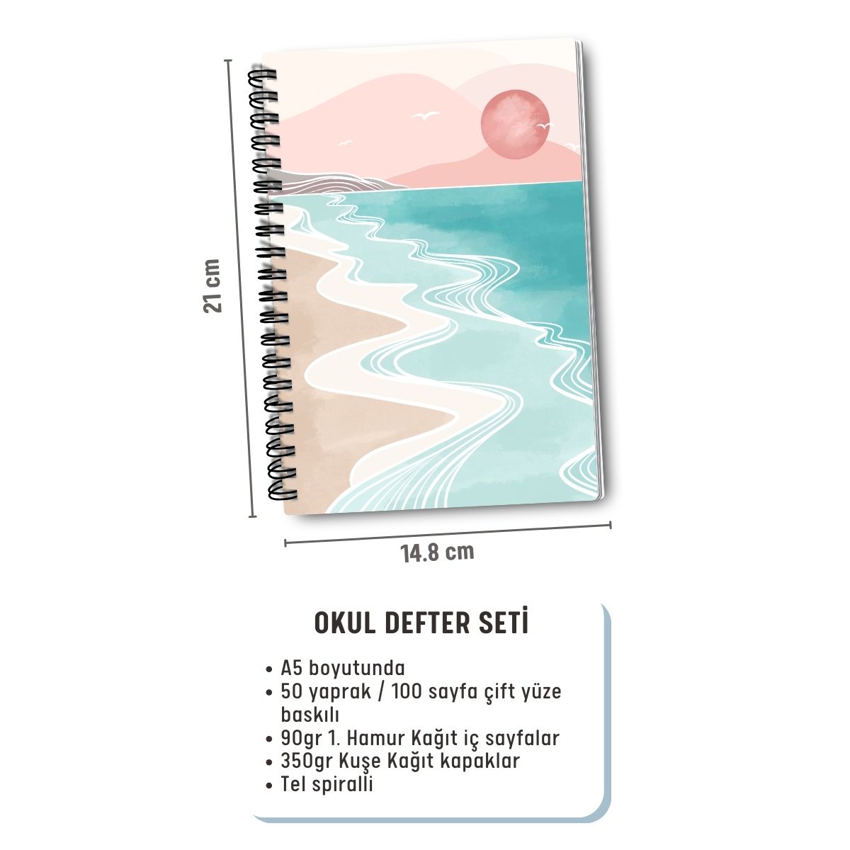 Boholu 4'lü Okul Defter Seti resmi