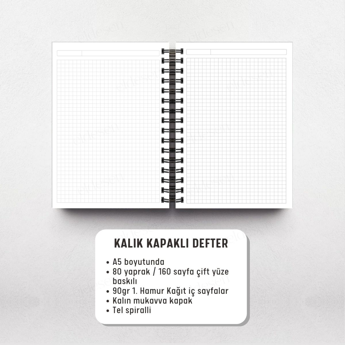 Mavi Kuşlu Kalın Kapaklı A5 Defter resmi