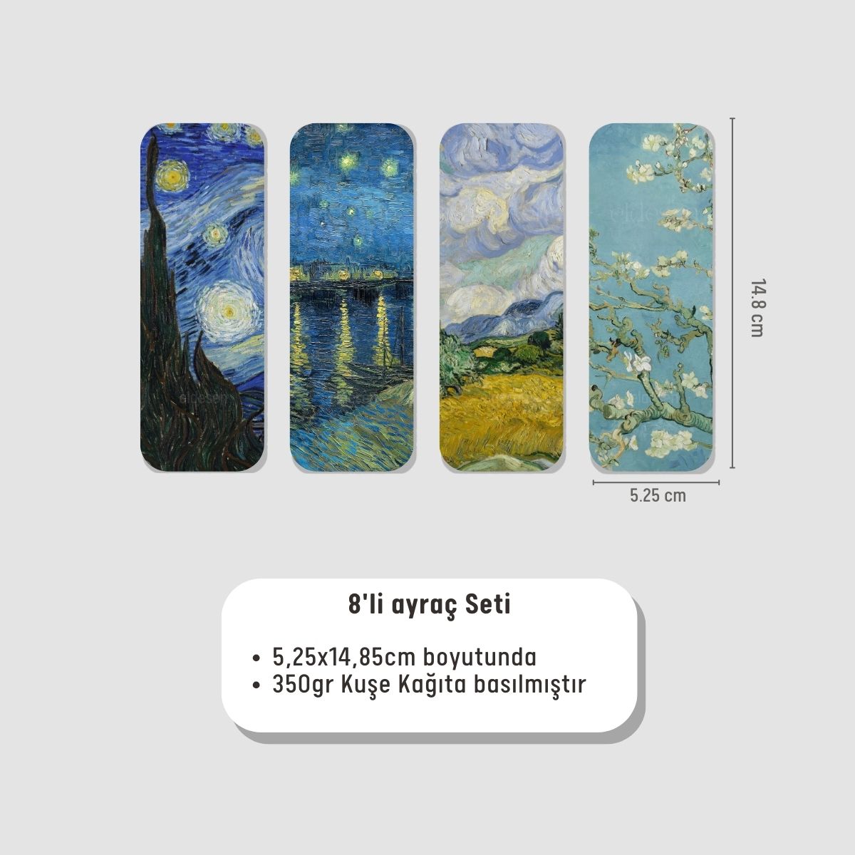 Van Gogh 8'li Kitap Ayracı Seti resmi